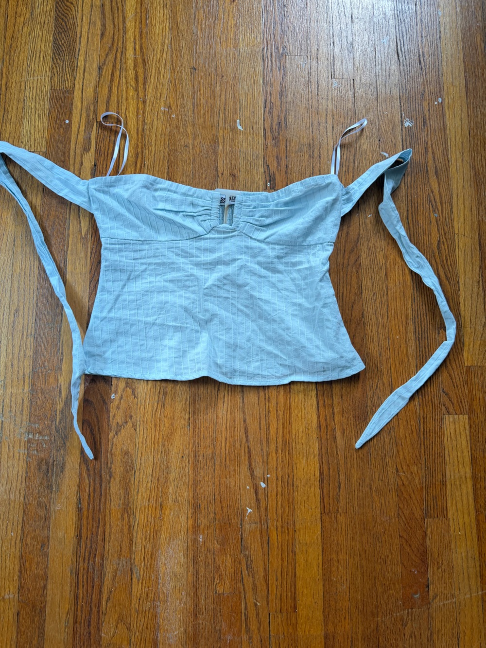 Princess Polly Light Blue Women's Tie-Back Crop Top